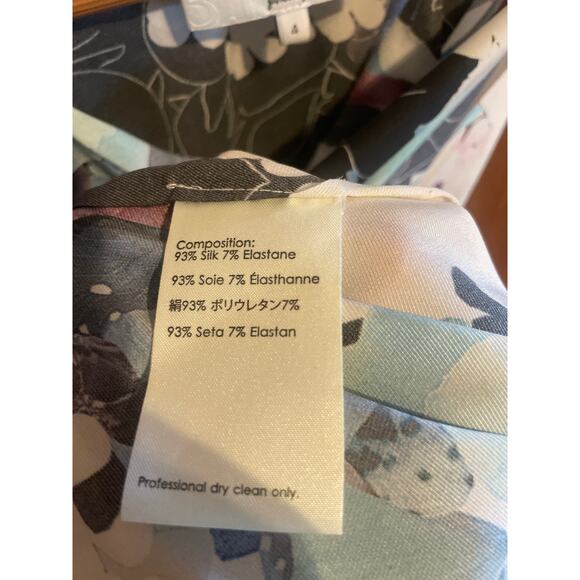 3.1 PHILLIP LIM Printed Silk Blouse Sleeveless Top Size 4 BEAUTIFUL FLORAL - Picture 3 of 6